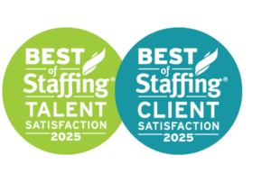 Shows image of emblem of AccountMakers Scion Staffing best of Staffing Award in 2025