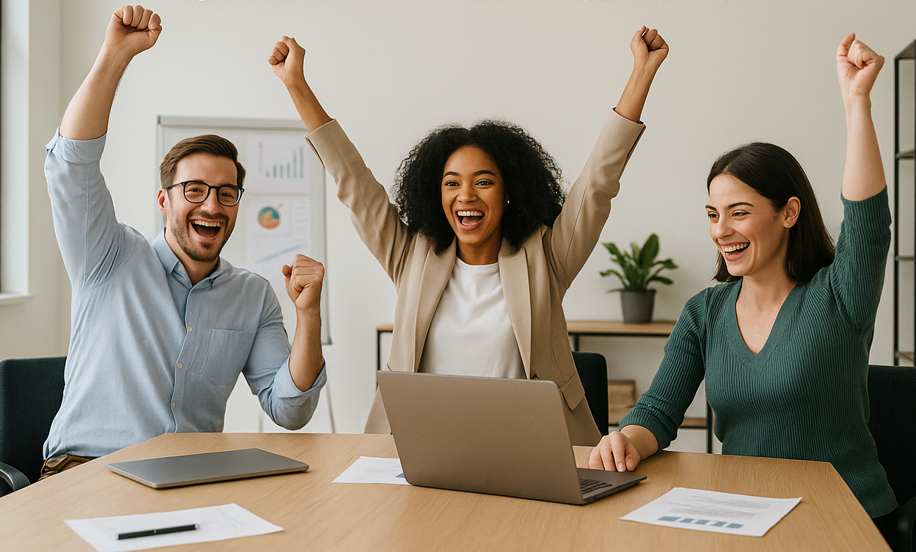 Ambitious sales professional reviewing performance results in a modern office, symbolizing high-earning sales career paths