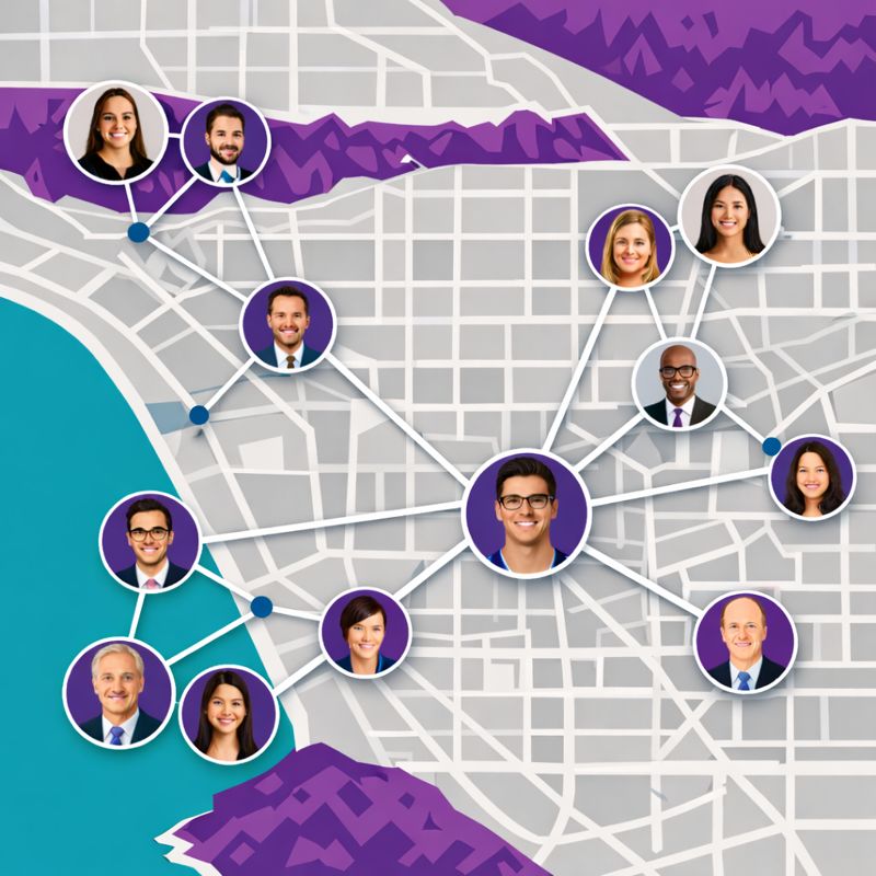 BDM candidate network of talent in the LA area a map can be seen and headshots