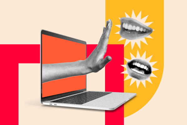 Business professional offering materials to a prospect who appears disengaged, symbolizing the common sales moment when a buyer says “Just send me something.”