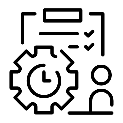 Icon of a checklist, representing the HR, administrative, and legal responsibilities handled by AccountMakers's EOR services, including payroll, taxes, onboarding, benefits, and regulatory compliance