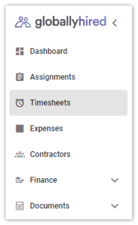 Navigate to Ascen's menu and select Timesheets to view and approve your W2 contractor's hours worked