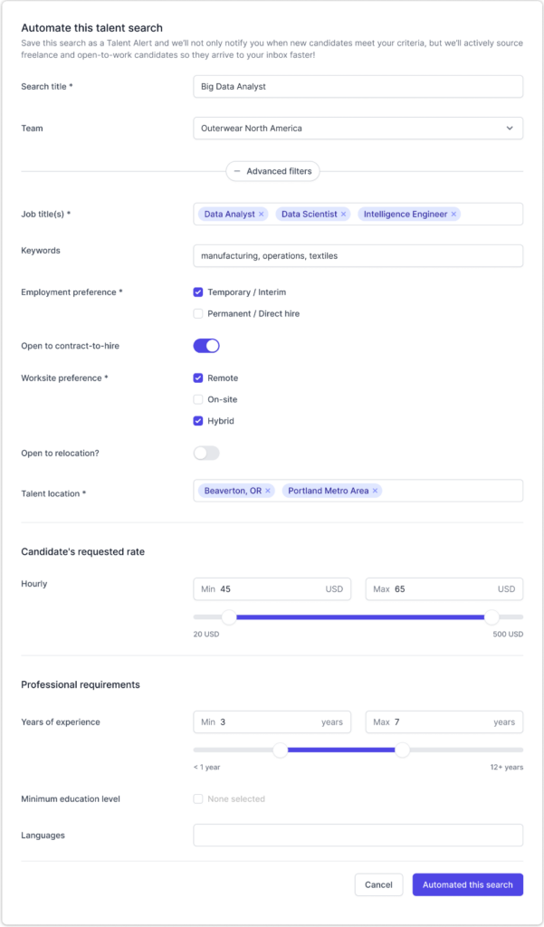 Employer - Automate Talent Search