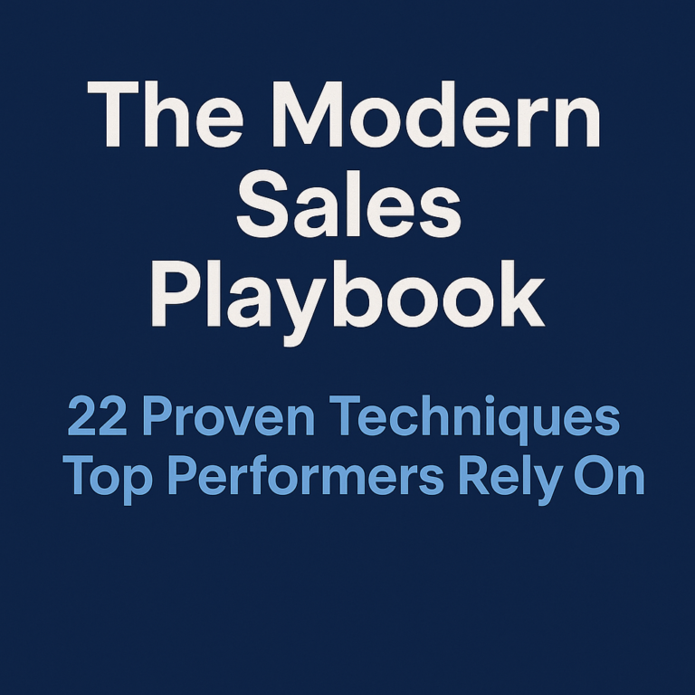 Image says The Modern Sales Playbook 22 Proven Techniques Top Performers Rely On