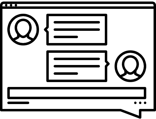 Image of two people in conversation online, representing seamless communication for recruitment tasks like messaging, interviewing and making offers.