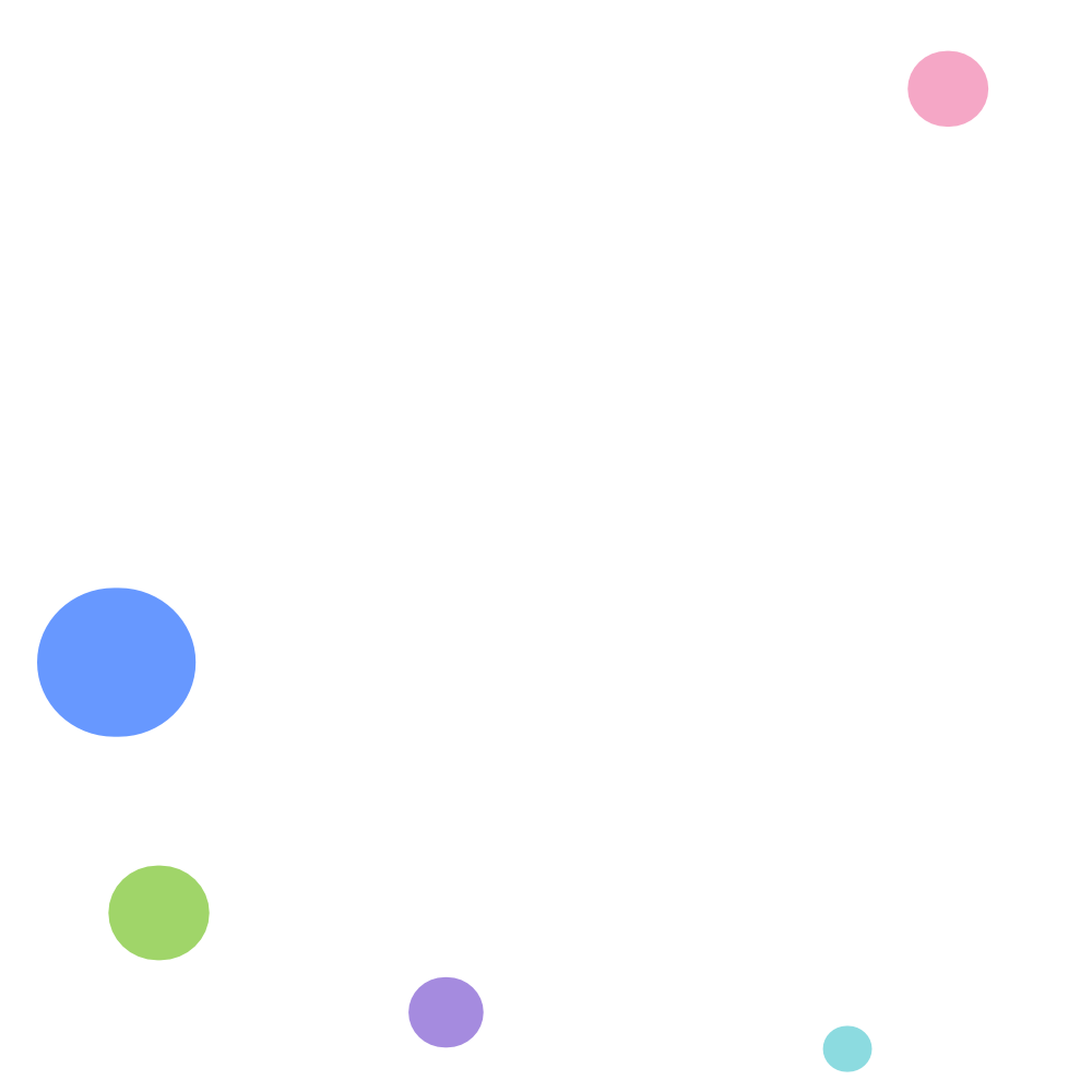 Image of colorful dots of varying sizes representing the AccountMakers a On-demand talent acquisition platform for hiring managers