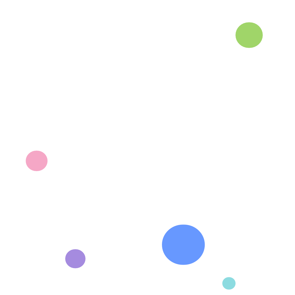Image of colorful dots of varying sizes representing the AccountMakers brand which services blended teams of interim, fractional, temporary & permanent hires
