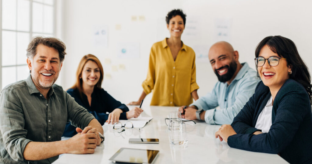 Sales executives aligned around strategy and direction, showcasing AccountMakers’ approach to sales leadership and strategy hiring.