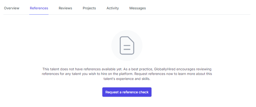 Request a reference check on AccountMakers Platform