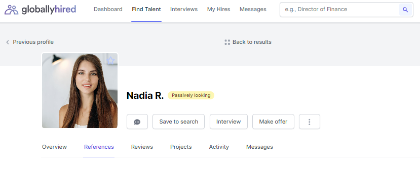 How to request professional references from talent on AccountMakers