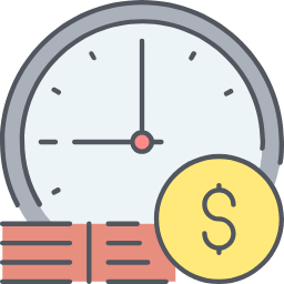 Image of a clock with a dollar sign representing the delay and the high expense that comes  with traditional staffing services compared to AccountMakers on demand hiring platform for sales professionals